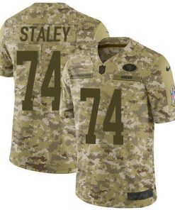 Nike San Francisco 49ers #74 Joe Staley Camo Stitched NFL Limited 2018 Salute To Service Jersey