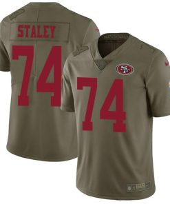 Nike San Francisco 49ers #74 Joe Staley Olive Stitched NFL Limited 2017 Salute to Service Jersey