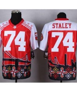 Nike San Francisco 49ers #74 Joe Staley Red Stitched NFL Elite Noble Fashion Jersey