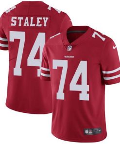 Nike San Francisco 49ers #74 Joe Staley Red Team Color Stitched NFL Vapor Untouchable Limited Jersey