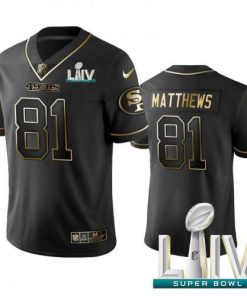 Nike San Francisco 49ers #81 Jordan Matthews Black Golden Super Bowl LIV 2020 Limited Edition Stitched NFL Jersey