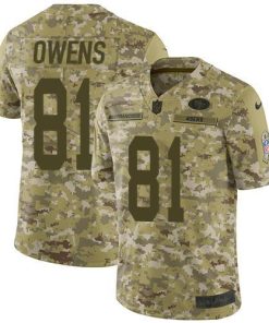 Nike San Francisco 49ers #81 Terrell Owens Camo Stitched NFL Limited 2018 Salute To Service Jersey