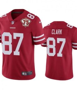 Nike San Francisco 49ers #87 Dwight Clark Red 75th Anniversary Stitched NFL Vapor Untouchable Limited Jersey