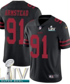 Nike San Francisco 49ers #91 Arik Armstead Black Super Bowl LIV 2020 Alternate Stitched NFL Vapor Untouchable Limited Jersey