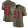 Nike San Francisco 49ers #91 Arik Armstead Olive Stitched NFL Limited 2017 Salute to Service Jersey