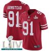 Nike San Francisco 49ers #91 Arik Armstead Red Super Bowl LIV 2020 Team Color Stitched NFL Vapor Untouchable Limited Jersey
