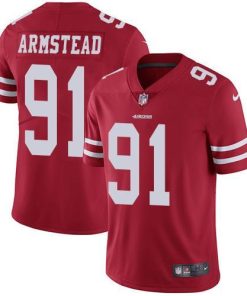 Nike San Francisco 49ers #91 Arik Armstead Red Team Color Stitched NFL Vapor Untouchable Limited Jersey