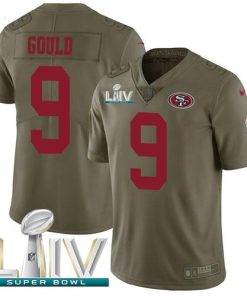 Nike San Francisco 49ers #9 Robbie Gould Olive Super Bowl LIV 2020 Stitched NFL Limited 2017 Salute To Service Jersey