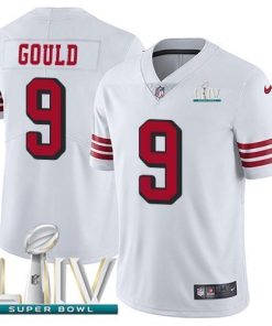 Nike San Francisco 49ers #9 Robbie Gould White Super Bowl LIV 2020 Rush Stitched NFL Vapor Untouchable Limited Jersey