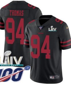 Nike San Francisco 49ers #94 Solomon Thomas Black Super Bowl LIV 2020 Alternate Stitched NFL 100th Season Vapor Limited Jersey