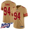 Nike San Francisco 49ers #94 Solomon Thomas Gold Stitched NFL Limited Inverted Legend 100th Season Jersey