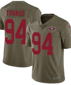 Nike San Francisco 49ers #94 Solomon Thomas Olive Stitched NFL Limited 2017 Salute to Service Jersey
