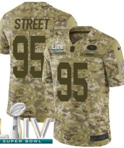 Nike San Francisco 49ers #95 Kentavius Street Camo Super Bowl LIV 2020 Stitched NFL Limited 2018 Salute To Service Jersey