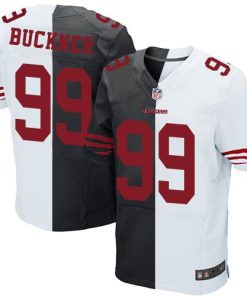 Nike San Francisco 49ers #99 DeForest Buckner Black/White Stitched NFL Elite Split Jersey