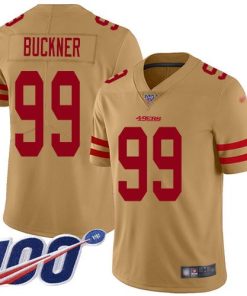 Nike San Francisco 49ers #99 DeForest Buckner Gold Stitched NFL Limited Inverted Legend 100th Season Jersey
