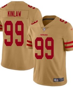 Nike San Francisco 49ers #99 Javon Kinlaw Gold Stitched NFL Limited Inverted Legend Jersey
