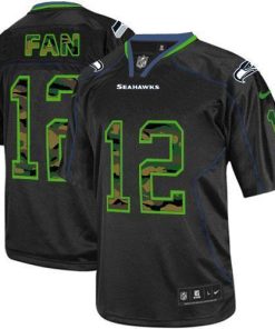 Nike Seahawks #12 Fan Black Stitched NFL Elite Camo Fashion Jersey