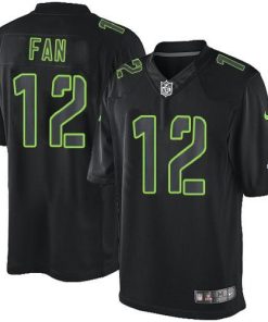 Nike Seahawks #12 Fan Black Stitched NFL Impact Limited Jersey
