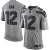 Nike Seahawks #12 Fan Gray Stitched NFL Limited Gridiron Gray Jersey