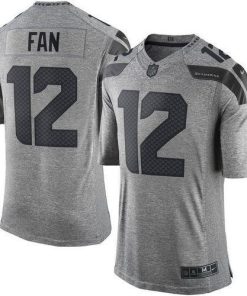 Nike Seahawks #12 Fan Gray Stitched NFL Limited Gridiron Gray Jersey