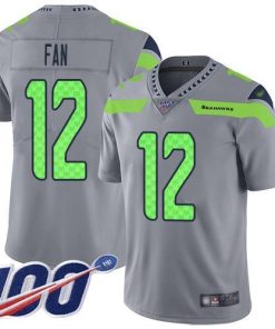 Nike Seahawks #12 Fan Gray Stitched NFL Limited Inverted Legend 100th Season Jersey