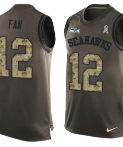 Nike Seahawks #12 Fan Green Stitched NFL Limited Salute To Service Tank Top Jersey