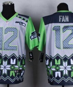 Nike Seahawks #12 Fan Grey Stitched NFL Elite Noble Fashion Jersey