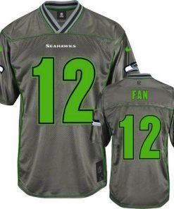 Nike Seahawks #12 Fan Grey Stitched NFL Elite Vapor Jersey