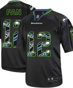 Nike Seahawks #12 Fan New Lights Out Black Stitched NFL Elite Jersey
