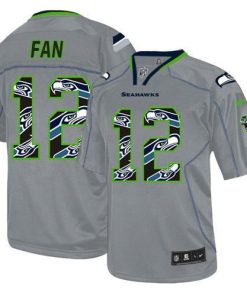Nike Seahawks #12 Fan New Lights Out Grey Stitched NFL Elite Jersey