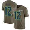 Nike Seahawks #12 Fan Olive Stitched NFL Limited 2017 Salute To Service Jersey