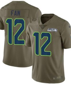 Nike Seahawks #12 Fan Olive Stitched NFL Limited 2017 Salute To Service Jersey