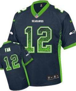 Nike Seahawks #12 Fan Steel Blue Team Color Stitched NFL Elite Drift Fashion Jersey