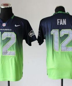 Nike Seahawks #12 Fan Steel Blue/Green Stitched NFL Elite Fadeaway Fashion Jersey