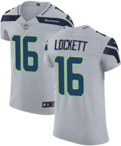 Nike Seahawks #16 Tyler Lockett Grey Alternate Stitched NFL Vapor Untouchable Elite Jersey