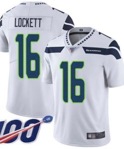 Nike Seahawks #16 Tyler Lockett White Stitched NFL 100th Season Vapor Limited Jersey
