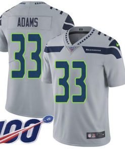 Nike Seahawks #33 Jamal Adams Grey Alternate Stitched NFL 100th Season Vapor Untouchable Limited Jersey