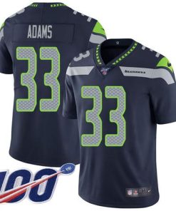 Nike Seahawks #33 Jamal Adams Steel Blue Team Color Stitched NFL 100th Season Vapor Untouchable Limited Jersey