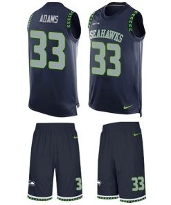 Nike Seahawks #33 Jamal Adams Steel Blue Team Color Stitched NFL Limited Tank Top Suit Jersey