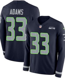 Nike Seahawks #33 Jamal Adams Steel Blue Team Color Stitched NFL Limited Therma Long Sleeve Jersey