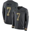 Nike Seahawks #7 Geno Smith Anthracite Salute To Service Stitched NFL Limited Therma Long Sleeve Jersey