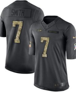 Nike Seahawks #7 Geno Smith Black Stitched NFL Limited 2016 Salute To Service Jersey