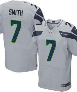 Nike Seahawks #7 Geno Smith Gray Nike Stitched NFL Elite Jersey