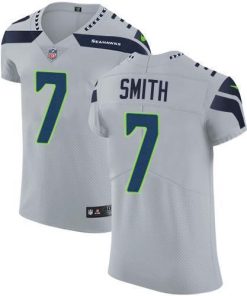 Nike Seahawks #7 Geno Smith Grey Alternate Stitched NFL New Elite Jersey