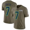 Nike Seahawks #7 Geno Smith Olive Stitched NFL Limited 2017 Salute To Service Jersey