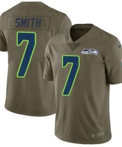 Nike Seahawks #7 Geno Smith Olive Stitched NFL Limited 2017 Salute To Service Jersey