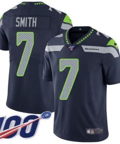 Nike Seahawks #7 Geno Smith Steel Blue Team Color Stitched NFL 100th Season Vapor Untouchable Limited Jersey