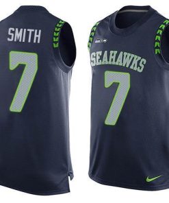 Nike Seahawks #7 Geno Smith Steel Blue Team Color Stitched NFL Limited Tank Top Jersey