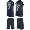 Nike Seahawks #7 Geno Smith Steel Blue Team Color Stitched NFL Limited Tank Top Suit Jersey