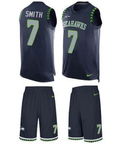 Nike Seahawks #7 Geno Smith Steel Blue Team Color Stitched NFL Limited Tank Top Suit Jersey